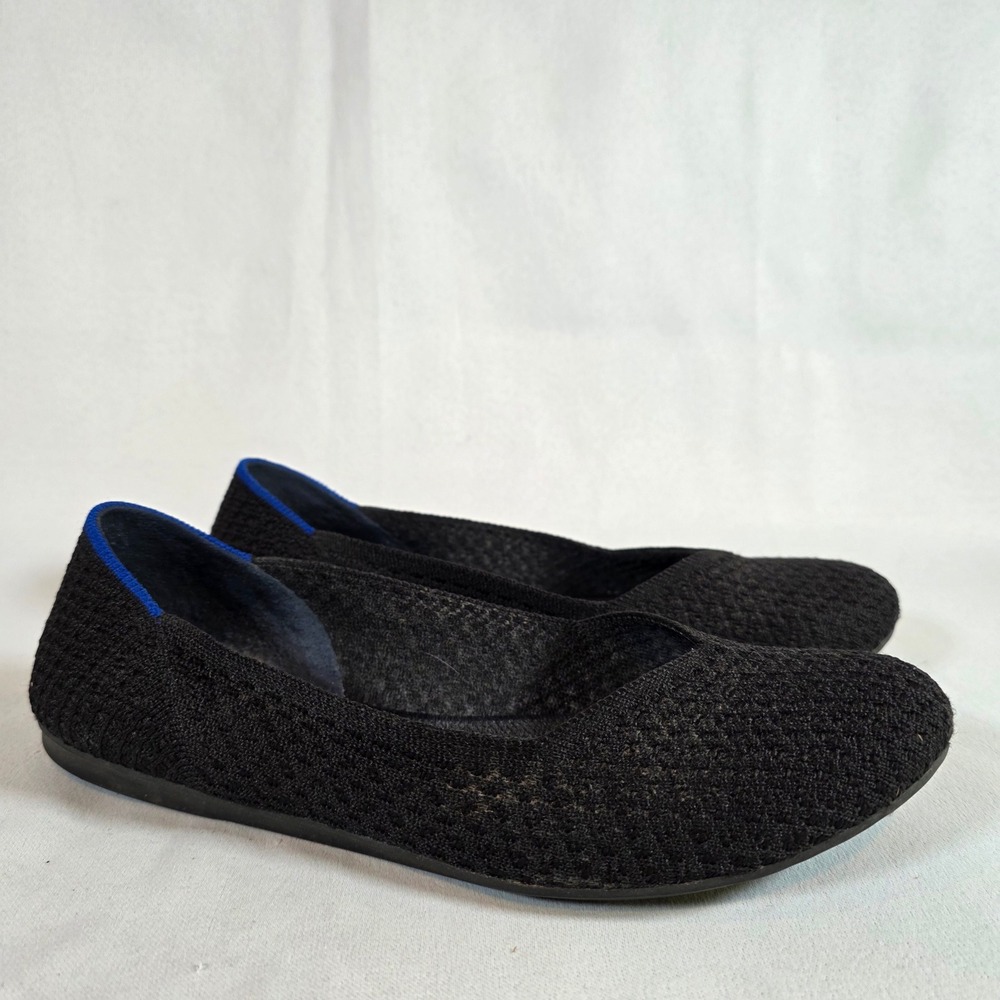 Rothy's The Point Black Women 8.5 Flat Sustainable Knit Pointed Toe Workwear - Picture 2 of 7